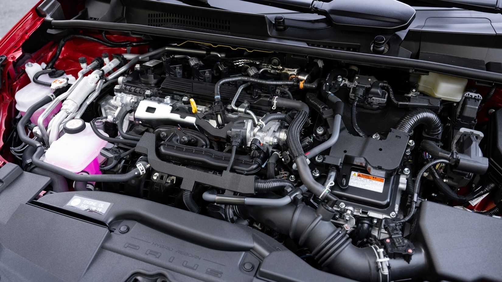 Engine bay of a 2025 Toyota Prius PHEV