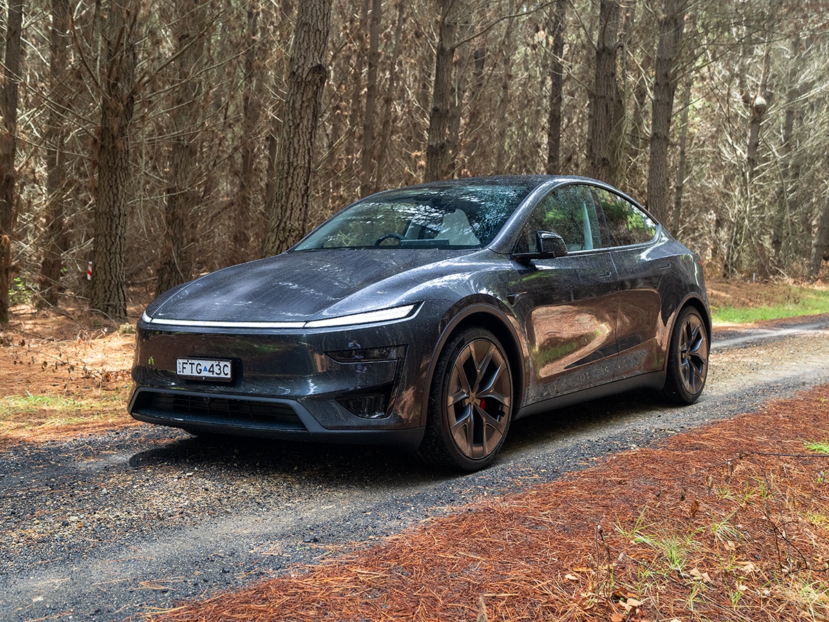 2026 tesla model y performance front three quarter