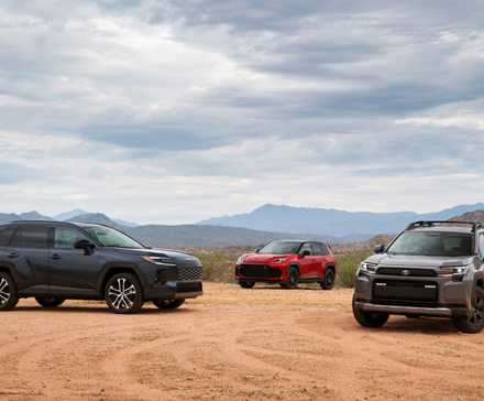 Front 3/4 shots of three 2026 Toyota RAV4