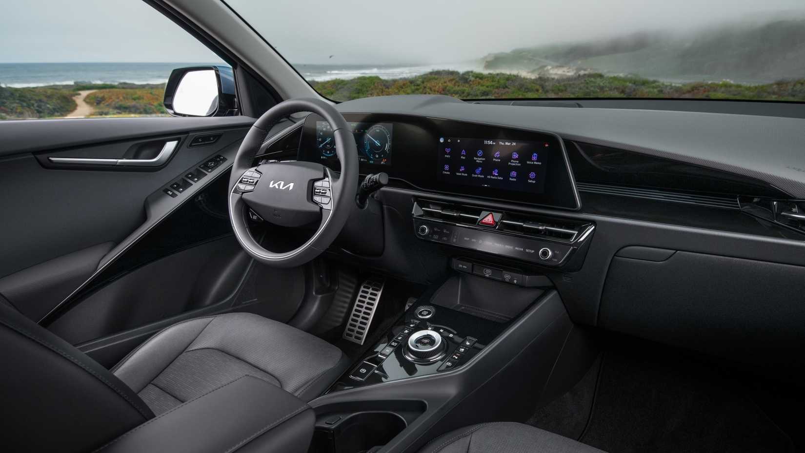 Interior shot of the dashboard in a 2025 Kia Niro
