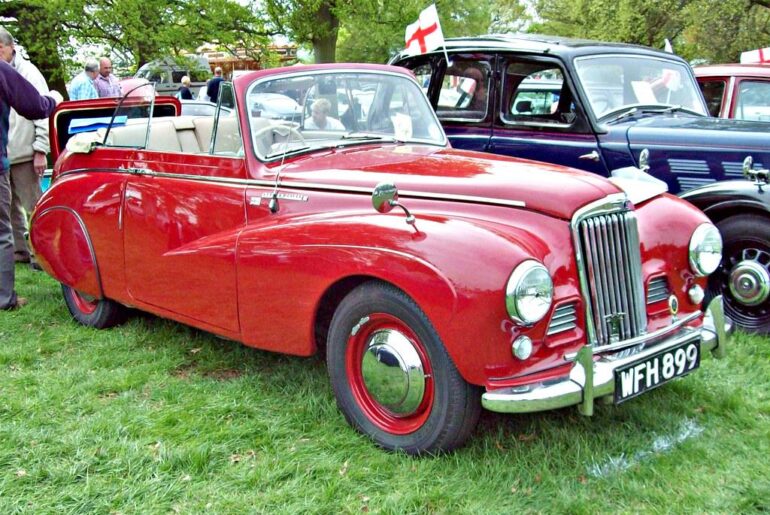 1951 Sunbeam Talbot 90 MKII Sport 138ci 70hp. With its 'Rubble Seat'. British.