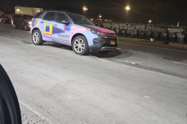 Well, that's an interesting paint job on a Land Rover