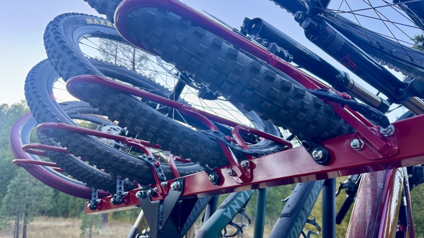 bike rack - the cradles on the velocirax give you a fair bit of flexibilitty.
