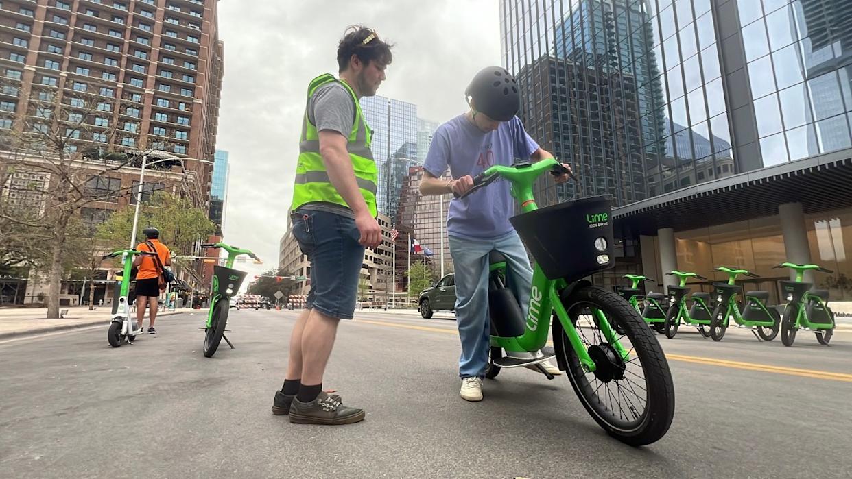 Lime’s First Ride Academy at Republic Square in downtown Austin on Saturday, March 7, 2026. (KXAN Photo/Abigail Jones)