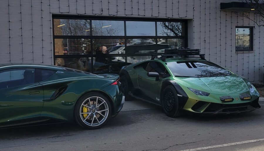 Lotus Emira and Lambo Sterrato [2268 x 4032]