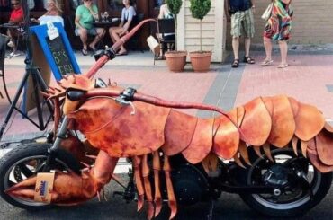 Motorcycle with leather lobster overlay🦞