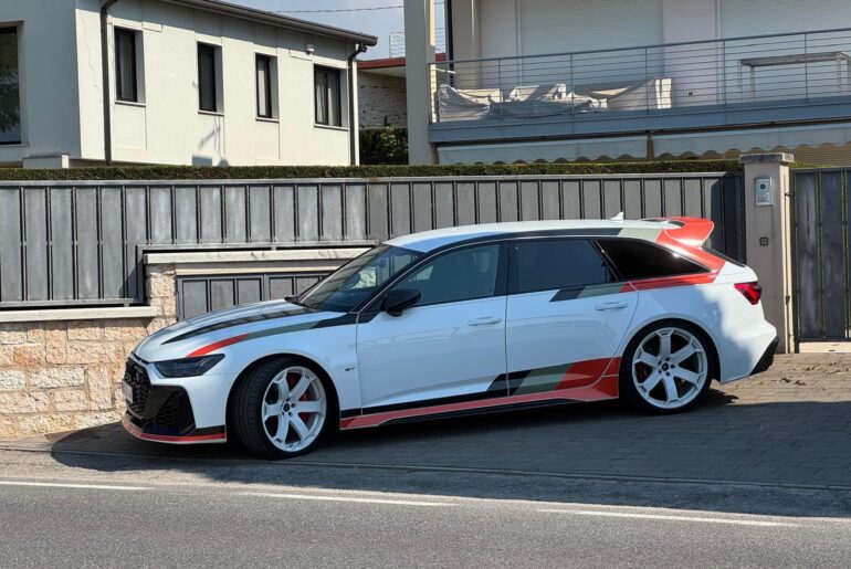 [Audi RS6 Avant GT] parked on the side of the road.