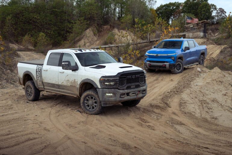 Battle of Brutes: 2026 Chevrolet Silverado EV Trail Boss vs. Ram 2500 Power Wagon in the Dirt
