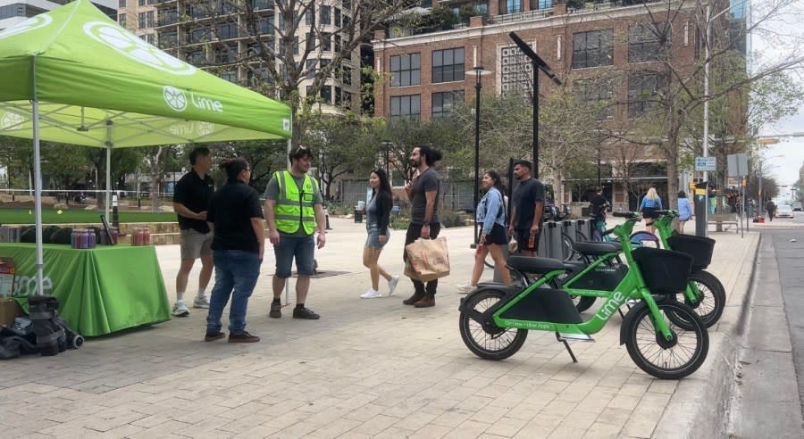 Lime’s First Ride Academy at Republic Square in downtown Austin on Saturday, March 7, 2026. (KXAN Photo/Abigail Jones)