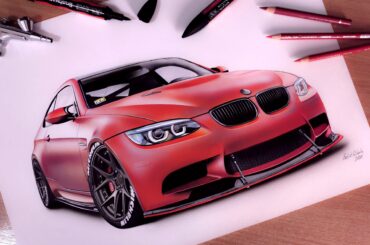 My hand-drawn BMW M3 e92