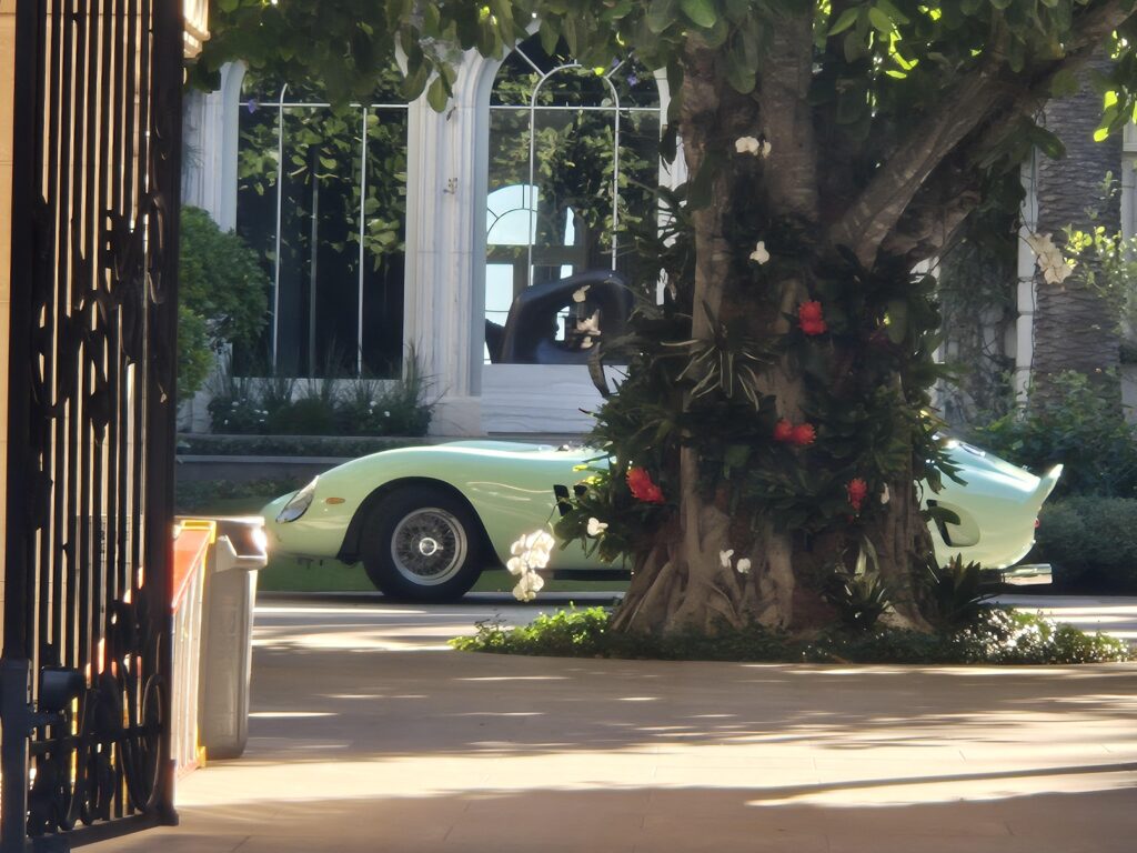I dropped an Uber passenger off at the house of the owner of the actual Pistachio [Ferrari 250 GTO] ($35 million just sitting in the driveway 😳)