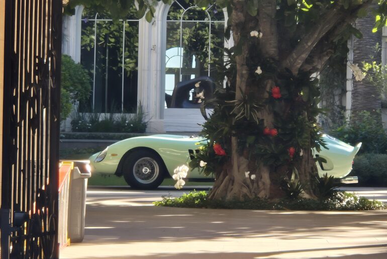 I dropped an Uber passenger off at the house of the owner of the actual Pistachio [Ferrari 250 GTO] ($35 million just sitting in the driveway 😳)