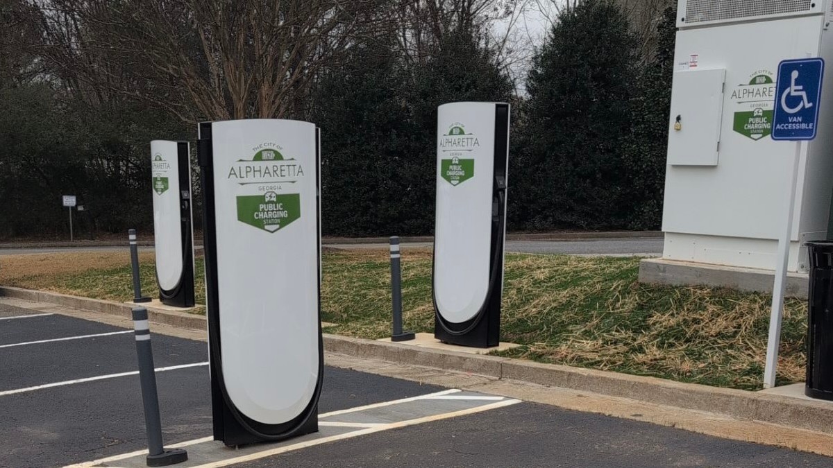 city-branded Tesla Supercharger