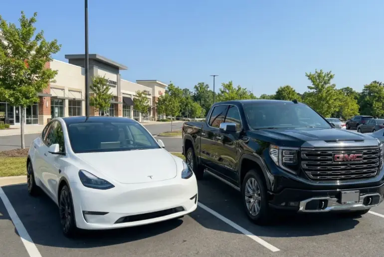 Man breaks down what it costs an American to charge a Tesla monthly vs. using gas for a GMC Sierra and the difference is stark