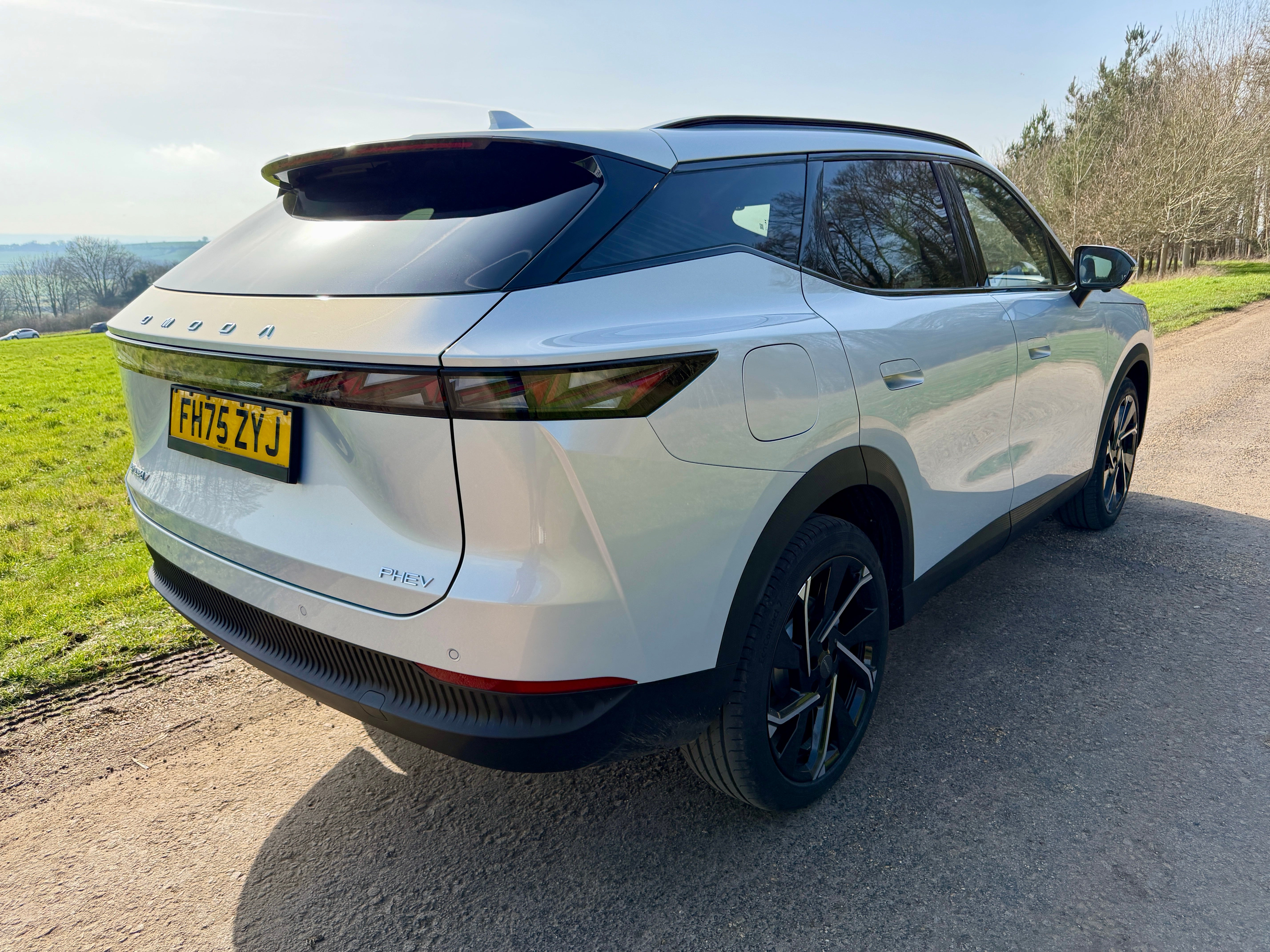 The Omoda 7's zigzag rear lights look good, but the shallow rear window limits visibility out of the back