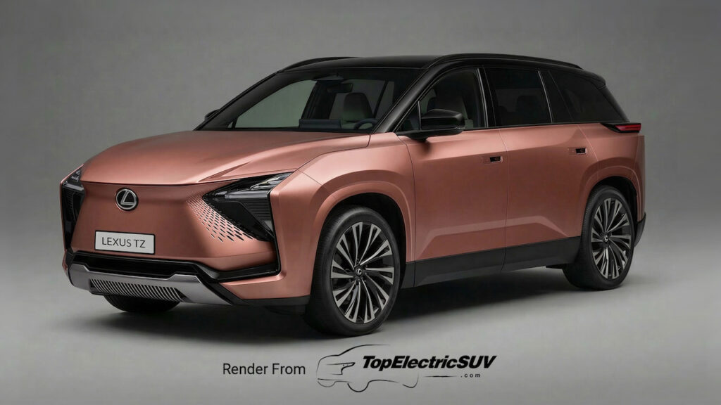 Lexus TZ three-row electric SUV illustration