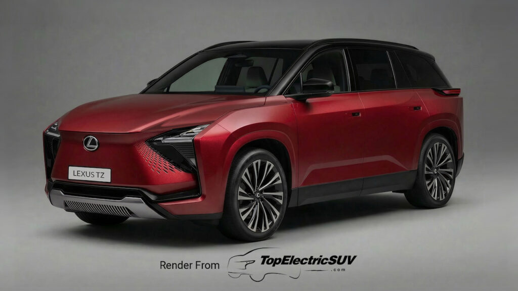 Lexus TZ three-row electric SUV render