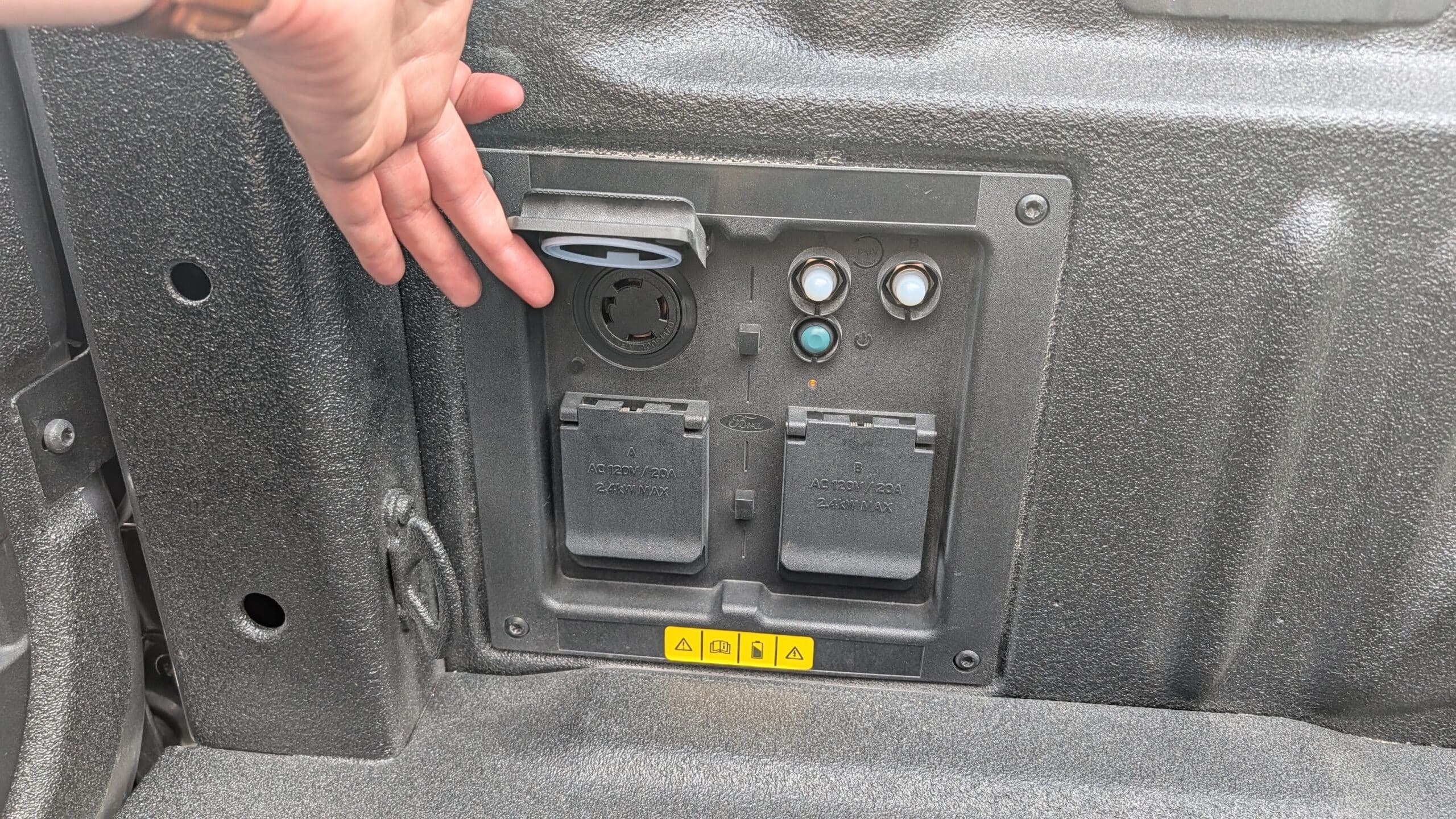 Bed plugs in the Ford F-150 Lightning