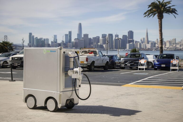 Self-driving mobile EV Charging Robot Demoed