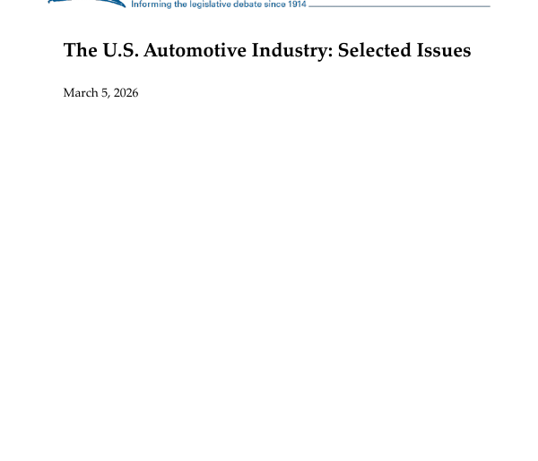 The U.S. Automotive Industry: Selected Issues