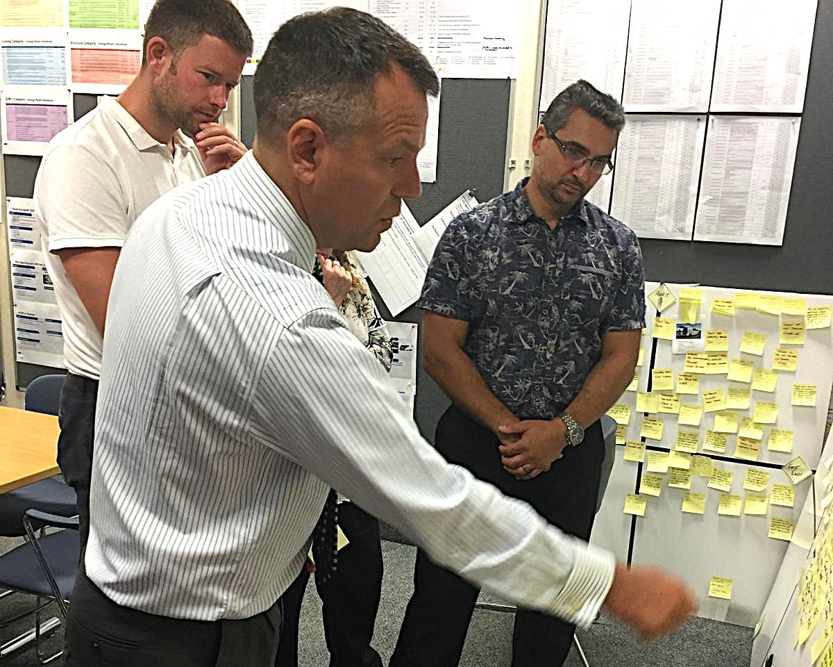 Chief engineer Simon Robinson in the office with the Special Vehicles team