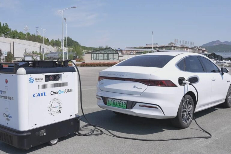Mobile charging robots in China convert any parking space into an EV charging point