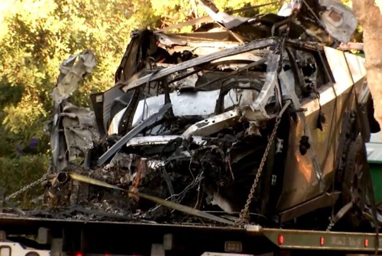 The Only Survivor in a Cybertruck Crash that Killed Three Sues Tesla, Says Door System Trapped Him in Burning Wreck