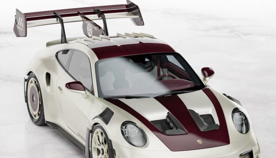 Porsche 992 GT3RS Weissach with red carbon [1206×1349]