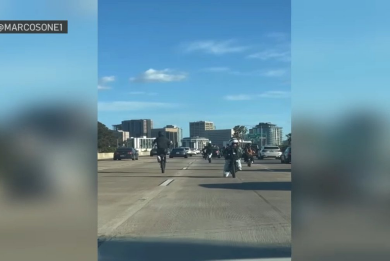 Video of e-bikers popping wheelies on I-5 highlights dangers – NBC 7 San Diego