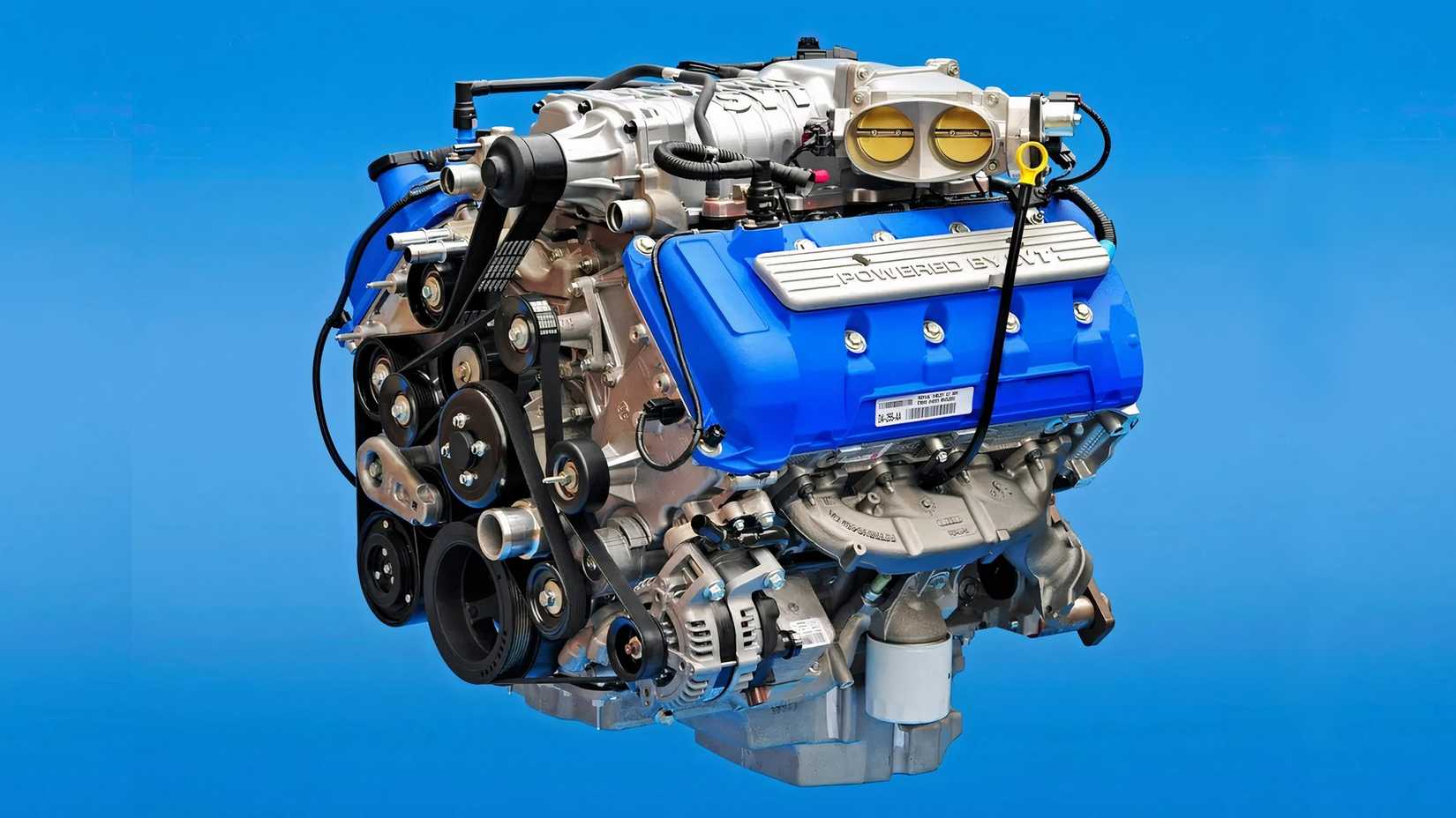 Ford Modular V8 engine, closeup of block