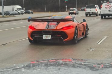 Orange [Koenigsegg Jesko] out in the Midwest