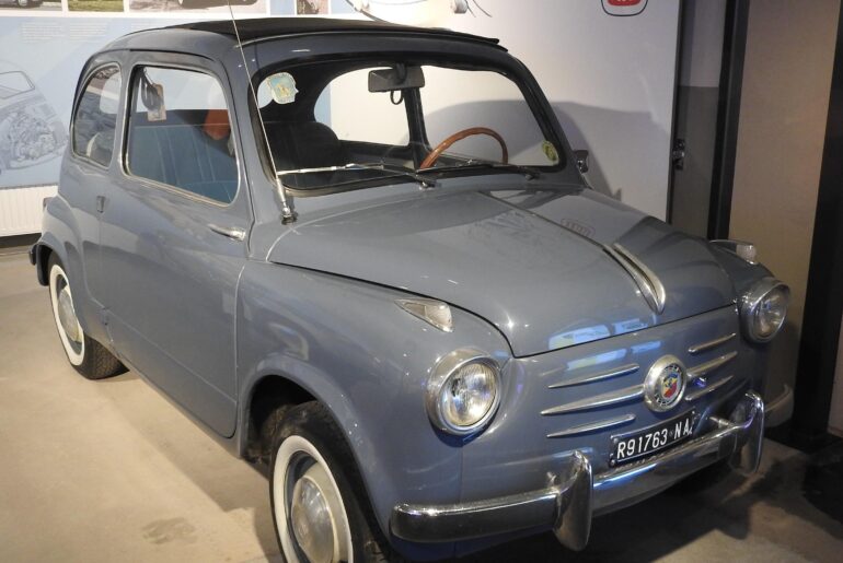 1956s Fiat 600 in a museum