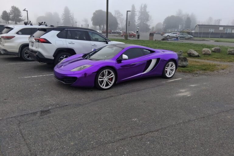 [McLaren MP4-12C] in a chrome purple wrap