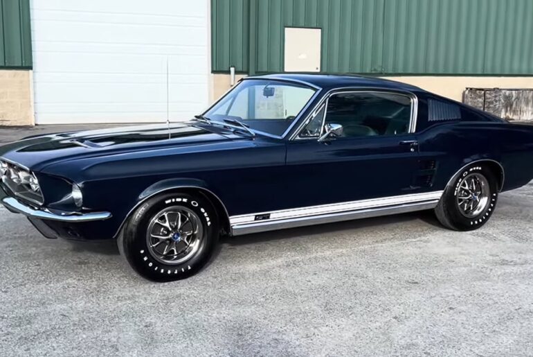 1967 Ford Mustang Fastback GT. Rare K-Code 4 Speed in Nightmist Blue