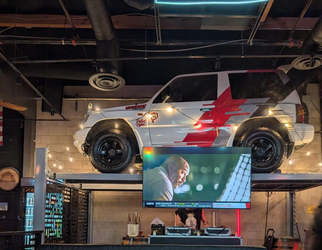 [Mitsubishi Pajero ZX] on display at Petrol Head restaurant in Las Vegas, NV