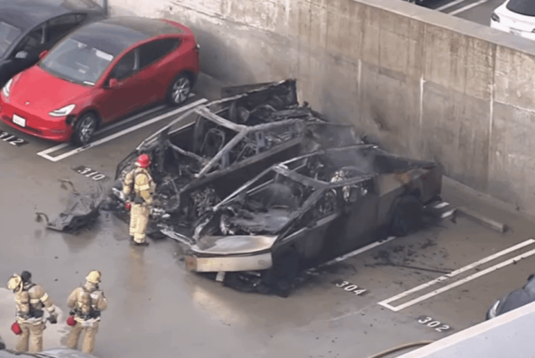 2 Tesla Cybertrucks catch fire in Santa Monica – NBC Los Angeles
