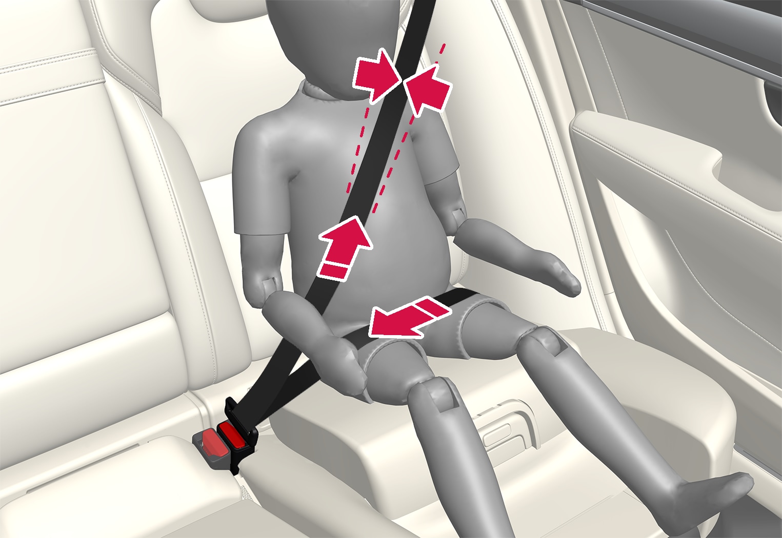 Built-in booster seats in the Volvo XC60 rear seats
