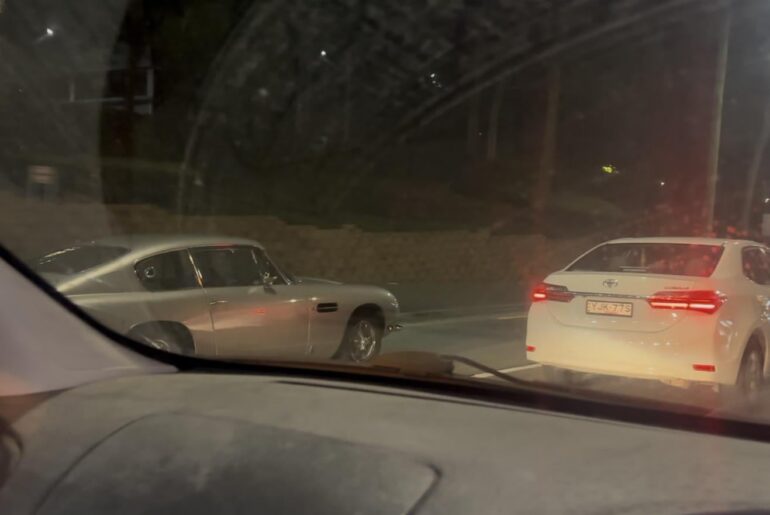 [Aston Martin DB5] one wet night while working in Sydney.
