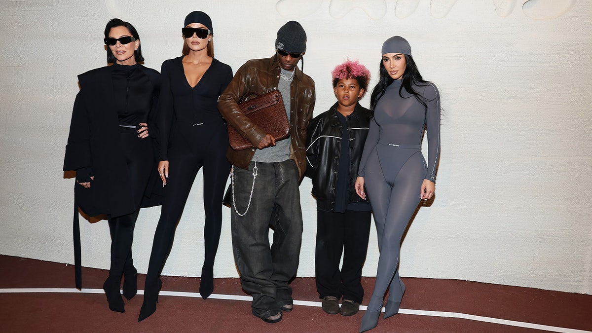 Kim Kardashian with family at SKIMS event