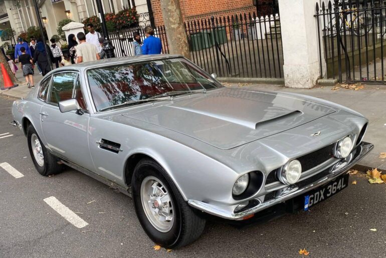 [1972 Aston Martin V8 Coupe]. Spotted in Knightsbridge, London, UK