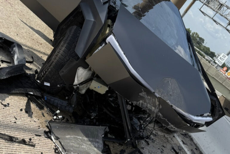 Tesla Cybertruck With Autopilot Engaged Tries To Drive Off An Overpass In Freaky Video