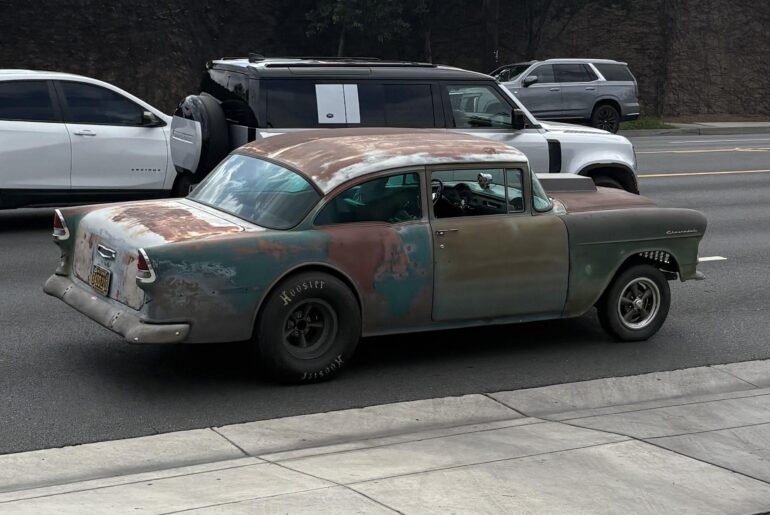 [1955 Chevy Gasser] love seeing hot rods like this actually being driven!
