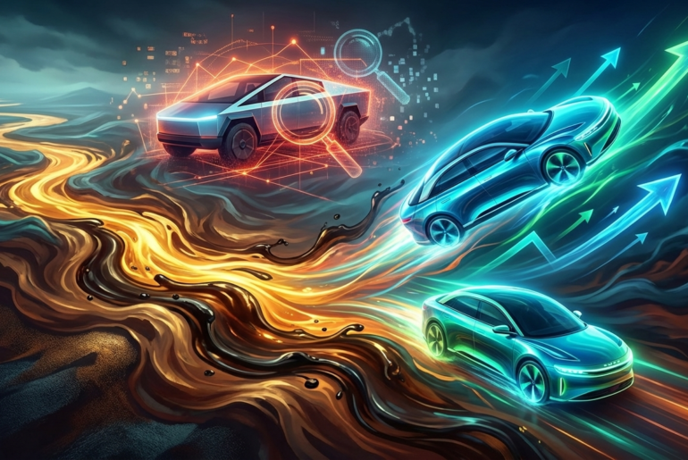 Lucid (LCID) and Rivian (RIVN) Stocks Jump as Oil Rises but Tesla (TSLA) Stock Lags