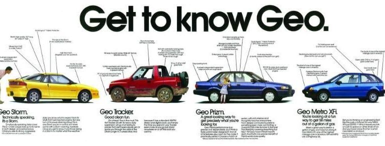 It's 1992, and the Chevy dealer says your '82 Cavalier is done for. Which one of these Geo offerings on the showroom floor catches your eye?
