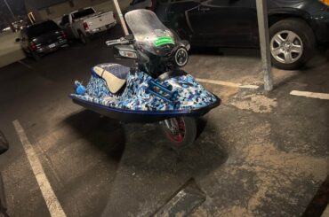 Just saw this [Jetski Motorcycle] roll up, you literally see something insane in Vegas every day😭