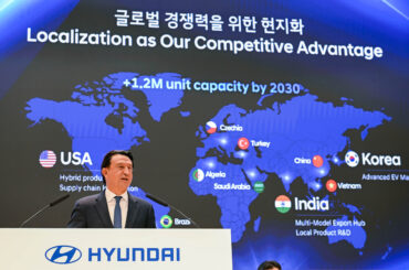 Hyundai Motor Company CEO Jose Munoz speaks during a shareholders’ meeting held at the company’s Seoul headquarters in Gangnam on Thursday. (Hyundai Motor Group)