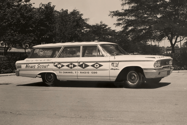 1963 Ford Country Sedan.  It's always neat to see how various businesses used to paint their cars back in the day.