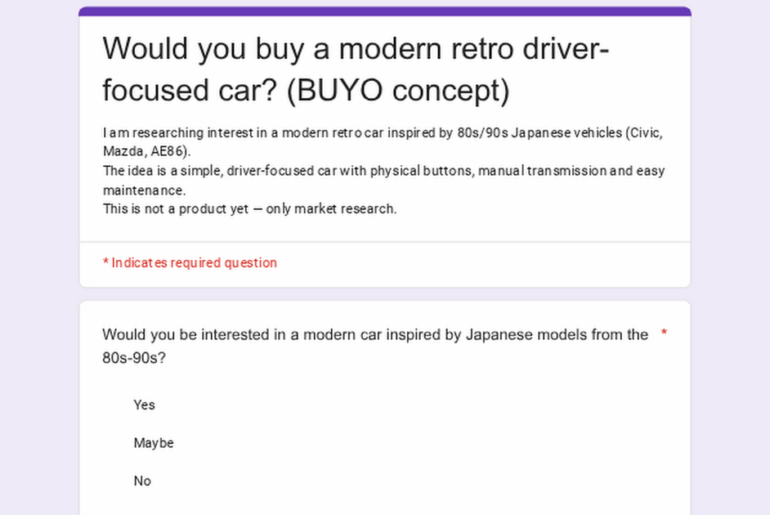 Would you buy a modern retro driver-focused car?