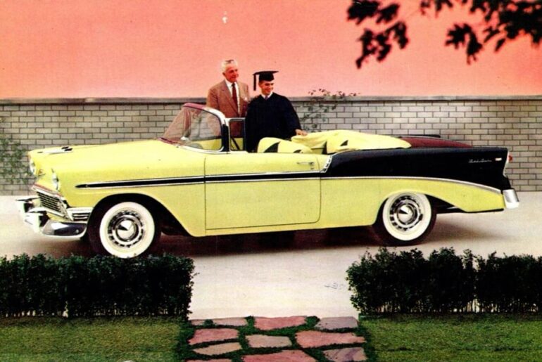 1956 Chevy Bel Air Convertible Postcard