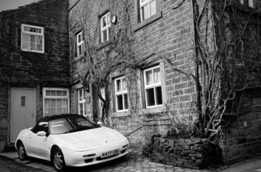 [Lotus Elan] parked picturesquely in Yorkshire